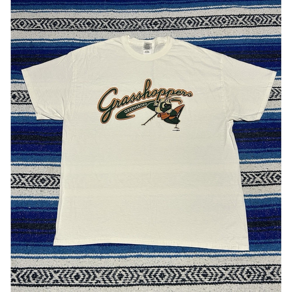 Greensboro Grasshoppers MiLB Mascot Baseball T-Shirt Gildan Men's Size XL 2018
